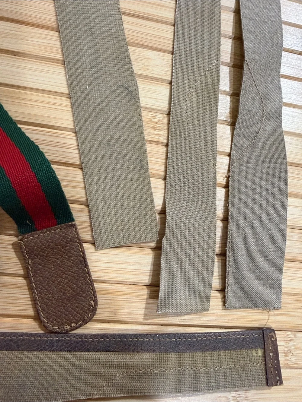 Authentic Gucci Web Straps with Beige GG Canvas Trim 7 pieces project